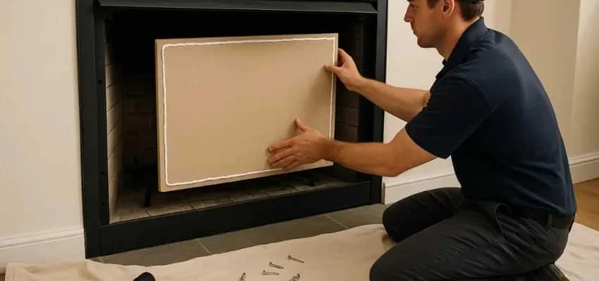 Cracked Fireplace Bricks Repair in Vancouver